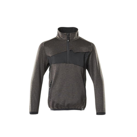 Fleecepullover für Kinder, kurzer  Zipper / Gr. 152,  Dunkelanthrazit/Schwarz Produktbild