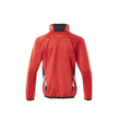Fleecepullover für Kinder, kurzer  Zipper / Gr. 128, Verkehrsrot/Schwarz Produktbild Additional View 2 S