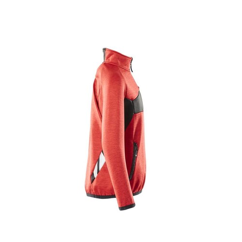 Fleecepullover für Kinder, kurzer  Zipper / Gr. 128, Verkehrsrot/Schwarz Produktbild Additional View 3 L
