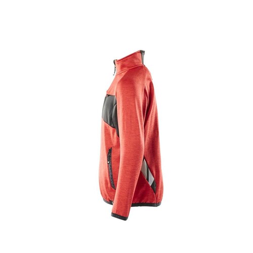 Fleecepullover für Kinder, kurzer  Zipper / Gr. 152, Verkehrsrot/Schwarz Produktbild Additional View 1 L