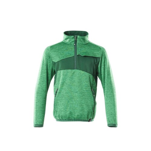 Fleecepullover für Kinder, kurzer  Zipper / Gr. 128, Grasgrün/Grün Produktbild