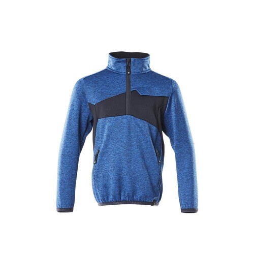 Fleecepullover für Kinder, kurzer  Zipper / Gr. 116, Azurblau/Schwarzblau Produktbild