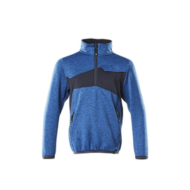 Fleecepullover für Kinder, kurzer  Zipper / Gr. 152, Azurblau/Schwarzblau Produktbild