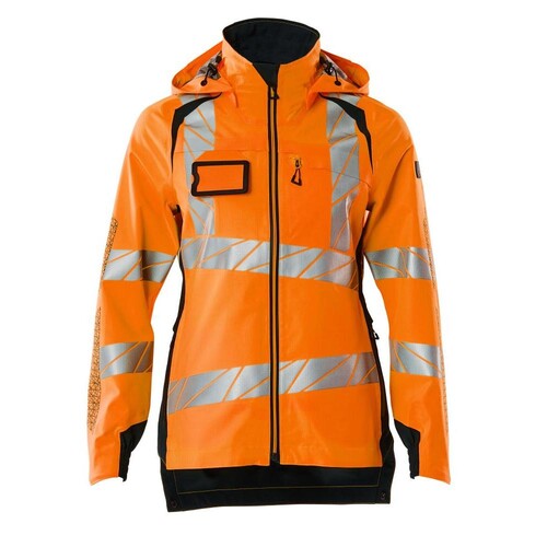 Hard Shell Jacke, Damen, leichtem  Futter / Gr. XS, Hi-vis  Orange/Schwarzblau Produktbild
