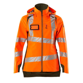 Hard Shell Jacke, Damen, leichtem  Futter / Gr. 2XL, Hi-vis  Orange/Moosgrün Produktbild