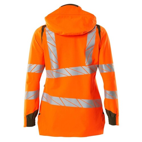 Hard Shell Jacke, Damen, leichtem  Futter / Gr. M, Hi-vis Orange/Moosgrün Produktbild Additional View 1 L