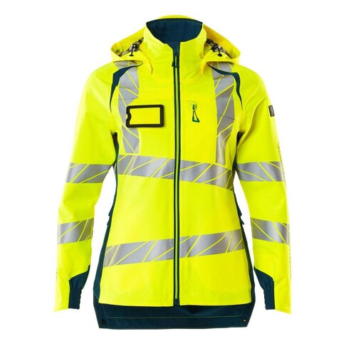 Hard Shell Jacke, Damen, leichtem  Futter / Gr. 4XL, Hi-vis  Gelb/Dunkelpetroleum Produktbild