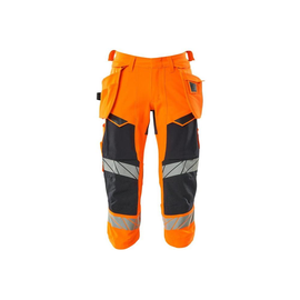 Dreiviertel-Hose, Hängetaschen, Stretch  / Gr. C58, Hi-vis Orange/Schwarzblau Produktbild