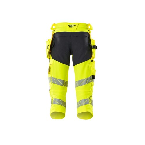 Dreiviertel-Hose, Hängetaschen, Stretch  / Gr. C66, Hi-vis Gelb/Schwarzblau Produktbild Additional View 1 L