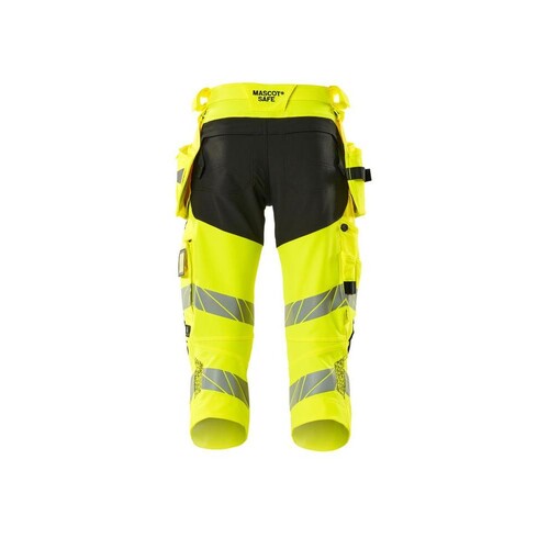 Dreiviertel-Hose, Hängetaschen, Stretch  / Gr. C51, Hi-vis Gelb/Schwarz Produktbild Additional View 2 L