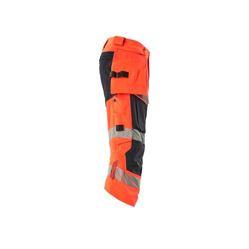 Dreiviertel-Hose, Hängetaschen, Stretch  / Gr. C64, Hi-vis Rot/Schwarzblau Produktbild Additional View 3 L