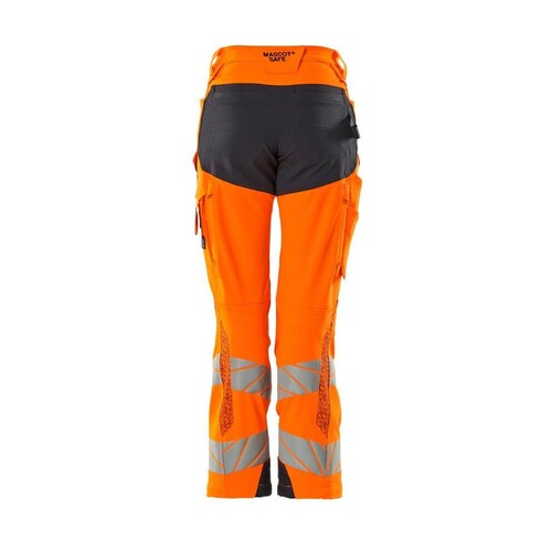 Hose, Damen,DIAMOND,  Knietaschen,Stretch / Gr. 76C52, Hi-vis  Orange/Schwarzblau Produktbild Additional View 2 L