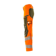 Hose, Damen,DIAMOND,  Knietaschen,Stretch / Gr. 82C52, Hi-vis  Orange/Moosgrün Produktbild Additional View 1 S
