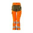 Hose, Damen,DIAMOND,  Knietaschen,Stretch / Gr. 82C52, Hi-vis  Orange/Moosgrün Produktbild Additional View 2 S
