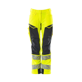 Hose, Damen,DIAMOND,  Knietaschen,Stretch / Gr. 76C42, Hi-vis  Gelb/Schwarzblau Produktbild