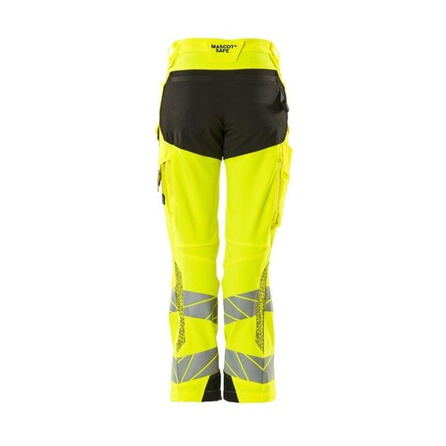 Hose, Damen,DIAMOND,  Knietaschen,Stretch / Gr. 76C38, Hi-vis  Gelb/Schwarz Produktbild Additional View 2 L