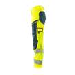 Hose, Damen,DIAMOND,  Knietaschen,Stretch / Gr. 76C52, Hi-vis  Gelb/Dunkelpetroleum Produktbild Additional View 1 S