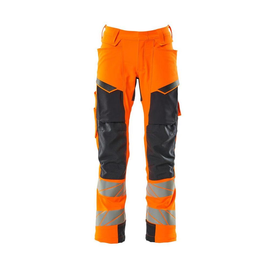 Hose mt Knietaschen, ULTIMATE STRETCH /  Gr. 90C60, Hi-vis Orange/Schwarzblau Produktbild