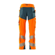 Hose mt Knietaschen, ULTIMATE STRETCH /  Gr. 82C49, Hi-vis  Orange/Dunkelpetroleum Produktbild Additional View 2 S