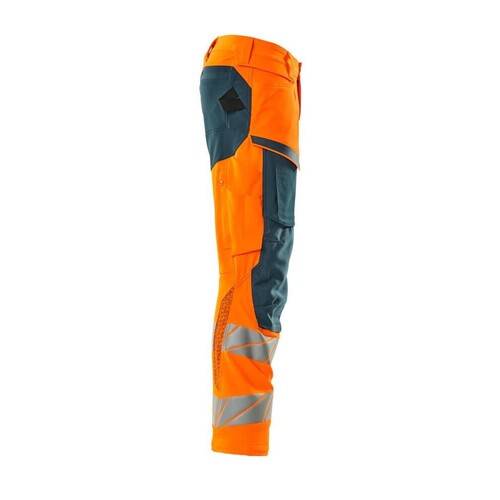 Hose mt Knietaschen, ULTIMATE STRETCH /  Gr. 82C49, Hi-vis  Orange/Dunkelpetroleum Produktbild Additional View 3 L