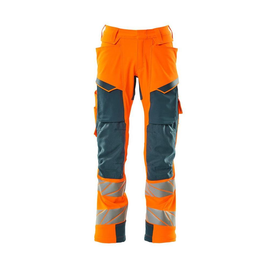 Hose mt Knietaschen, ULTIMATE STRETCH /  Gr. 90C60, Hi-vis  Orange/Dunkelpetroleum Produktbild