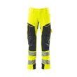Hose mt Knietaschen, ULTIMATE STRETCH /  Gr. 82C64, Hi-vis Gelb/Schwarzblau Produktbild