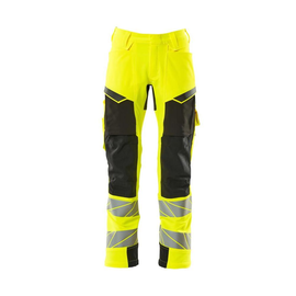 Hose mt Knietaschen, ULTIMATE STRETCH /  Gr. 90C60, Hi-vis Gelb/Schwarz Produktbild