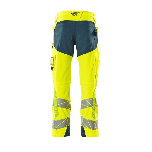 Hose mt Knietaschen, ULTIMATE STRETCH /  Gr. 82C49, Hi-vis Gelb/Dunkelpetroleum Produktbild Additional View 2 L