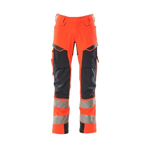 Hose mt Knietaschen, ULTIMATE STRETCH /  Gr. 82C47, Hi-vis Rot/Schwarzblau Produktbild
