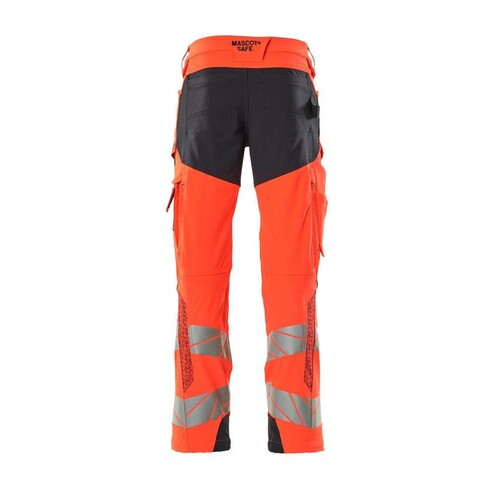 Hose mt Knietaschen, ULTIMATE STRETCH /  Gr. 82C47, Hi-vis Rot/Schwarzblau Produktbild Additional View 2 L