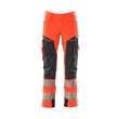 Hose mt Knietaschen, ULTIMATE STRETCH /  Gr. 90C60, Hi-vis Rot/Schwarzblau Produktbild
