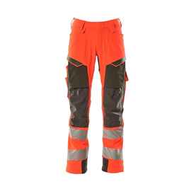 Hose mt Knietaschen, ULTIMATE STRETCH /  Gr. 76C51, Hi-vis Rot/Dunkelanthrazit Produktbild