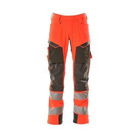 Hose mt Knietaschen, ULTIMATE STRETCH /  Gr. 82C47, Hi-vis Rot/Dunkelanthrazit Produktbild
