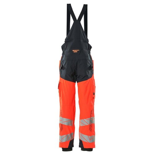 Winterhose mit Knietaschen, CLI / Gr.  S, Hi-vis Rot/Schwarzblau Produktbild Additional View 2 L