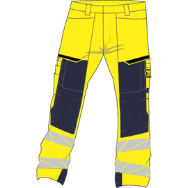 Hose mit Knietaschen, ULTIMATE STRETCH  / Gr. 82C64, Hi-vis Gelb/Schwarzblau Produktbild