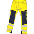 Hose mit Knietaschen, ULTIMATE STRETCH  / Gr. 90C60, Hi-vis Gelb/Schwarzblau Produktbild