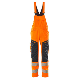 Latzhose, Knietaschen, Stretch-Einsätze  / Gr. 76C46, Hi-vis Orange/Schwarzblau Produktbild