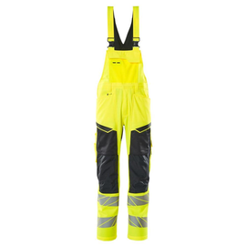 Latzhose, Knietaschen, Stretch-Einsätze  / Gr. 76C46, Hi-vis Gelb/Schwarzblau Produktbild