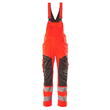 Latzhose, Knietaschen, Stretch-Einsätze  / Gr. 90C60, Hi-vis Rot/Dunkelanthrazit Produktbild