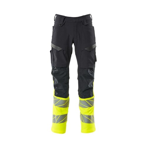 Hose mit Knietaschen, ULTIMATE STRETCH  / Gr. 76C46, Schwarzblau/Hi-vis Gelb Produktbild