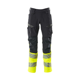 Hose mit Knietaschen, ULTIMATE STRETCH  / Gr. 82C47, Schwarzblau/Hi-vis Gelb Produktbild