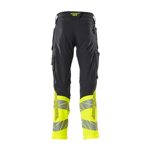 Hose mit Knietaschen, ULTIMATE STRETCH  / Gr. 90C60, Schwarzblau/Hi-vis Gelb Produktbild Additional View 2 L