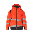Hard Shell Jacke,Kinder,geringes  Gewicht Hard shell Jacke für Kinder /  Gr. 128, Hi-vis Rot/Schwarzblau Produktbild