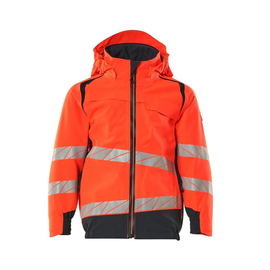 Hard Shell Jacke,Kinder,geringes  Gewicht Hard shell Jacke für Kinder /  Gr. 152, Hi-vis Rot/Schwarzblau Produktbild