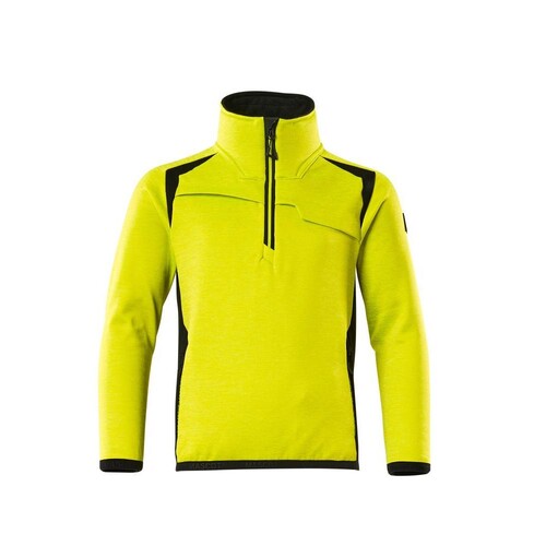 Fleecepullover für  Kinder,Reißverschluss Microfleecejacke  für Kinder / Gr. 128, Hi-vis Gelb/Schwar Produktbild