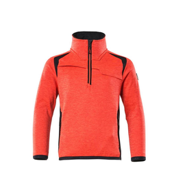 Fleecepullover für  Kinder,Reißverschluss Microfleecejacke  für Kinder / Gr. 104, Hi-vis Rot/Schwarz Produktbild