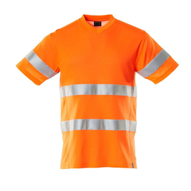 T-Shirt, V-Ausschnitt, moderne Passform  / Gr. L, Hi-vis Orange Produktbild