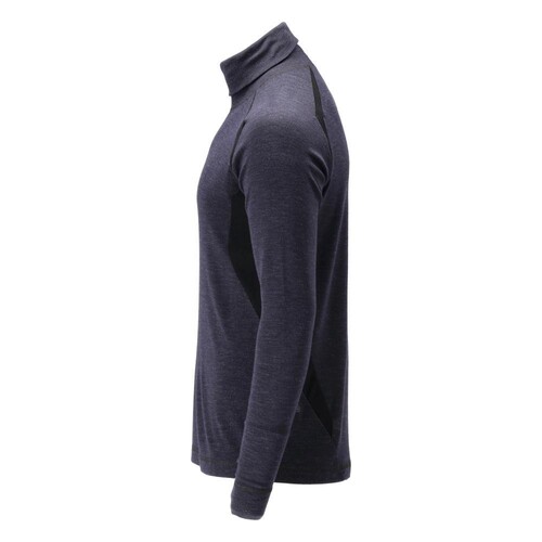 Funktionsunterhemd, Rollkragen, Wolle /  Gr. XL, Schwarzblau Produktbild Additional View 1 L