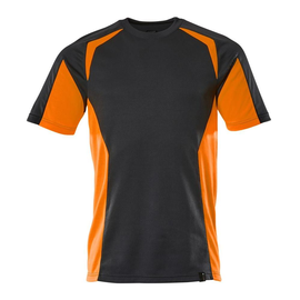 T-Shirt, moderne Passform / Gr. S,  Schwarzblau/Hi-vis Orange Produktbild