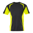 T-Shirt, moderne Passform / Gr. L,  Schwarz/Hi-vis Gelb Produktbild
